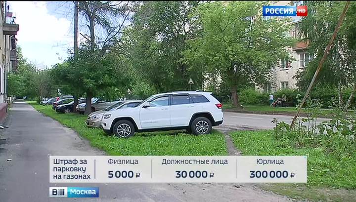 штраф за парковку на газоне для юридического лица москва