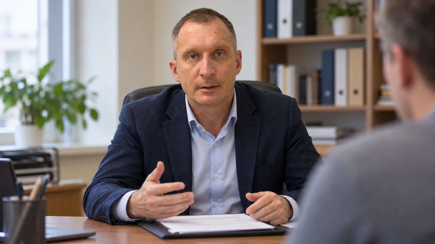 Константин проводит юридическую консультацию; иллюстративная сцена